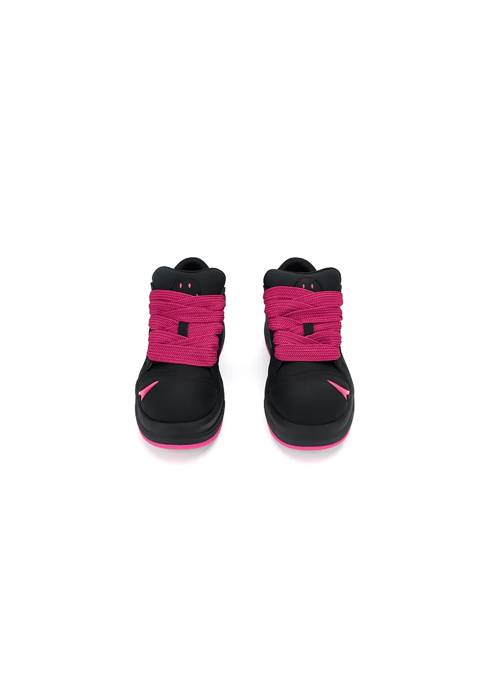SMILEY丨Big Head Shoes Series-Black/Rose Red