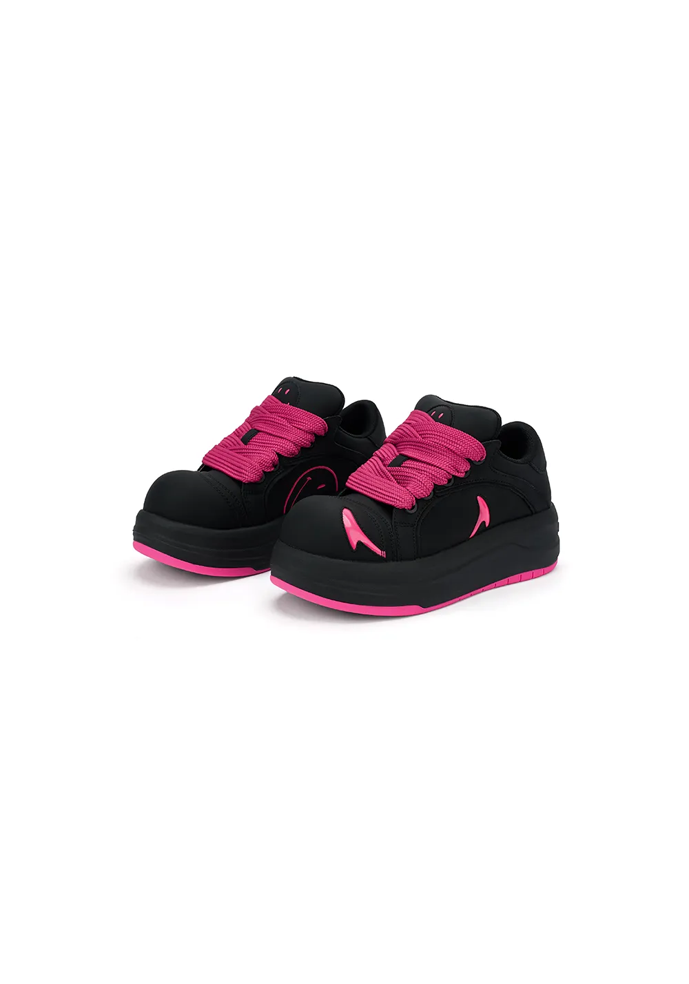 SMILEY丨Big Head Shoes Series-Black/Rose Red