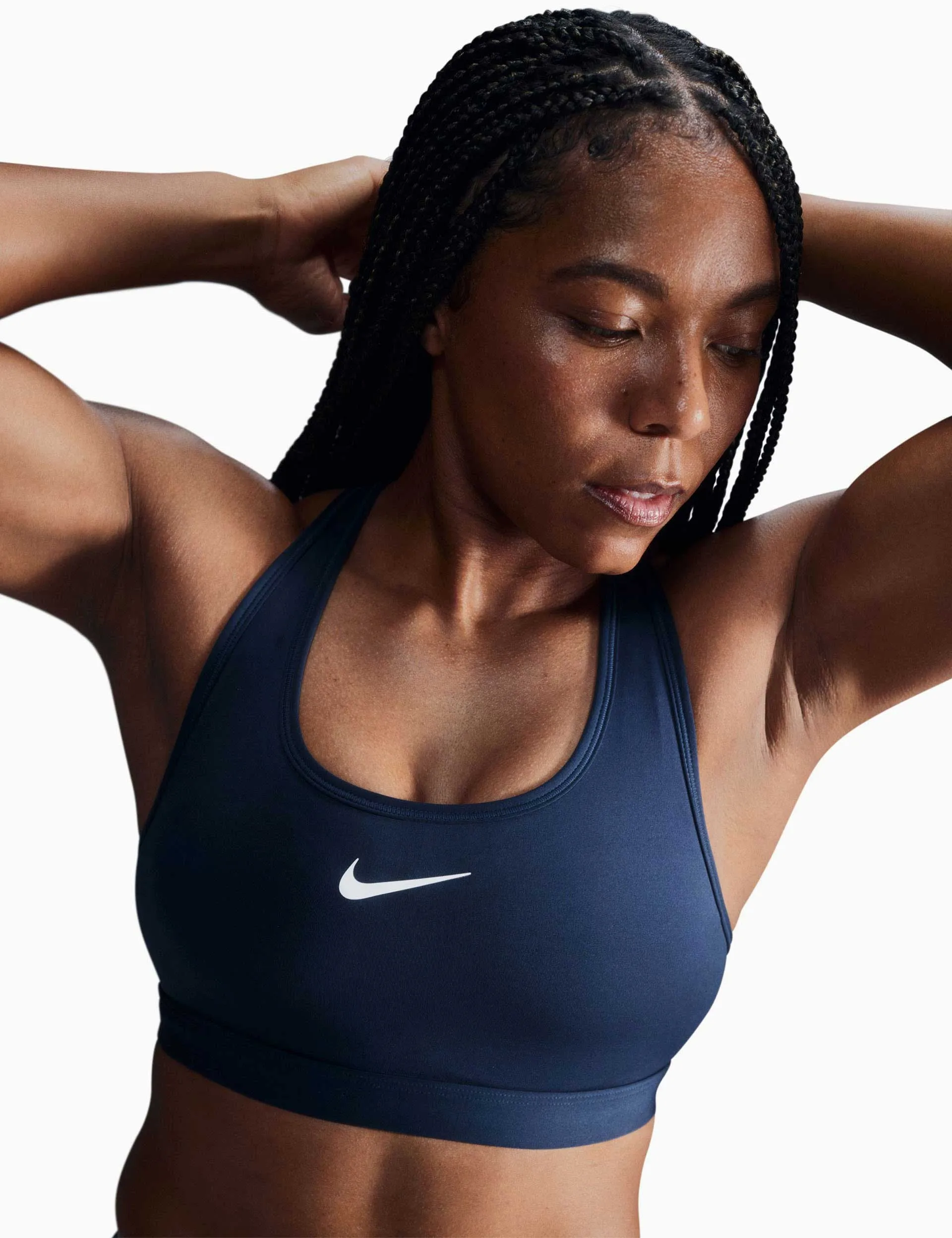 Swoosh Medium Support Bra - Armoury Navy/White