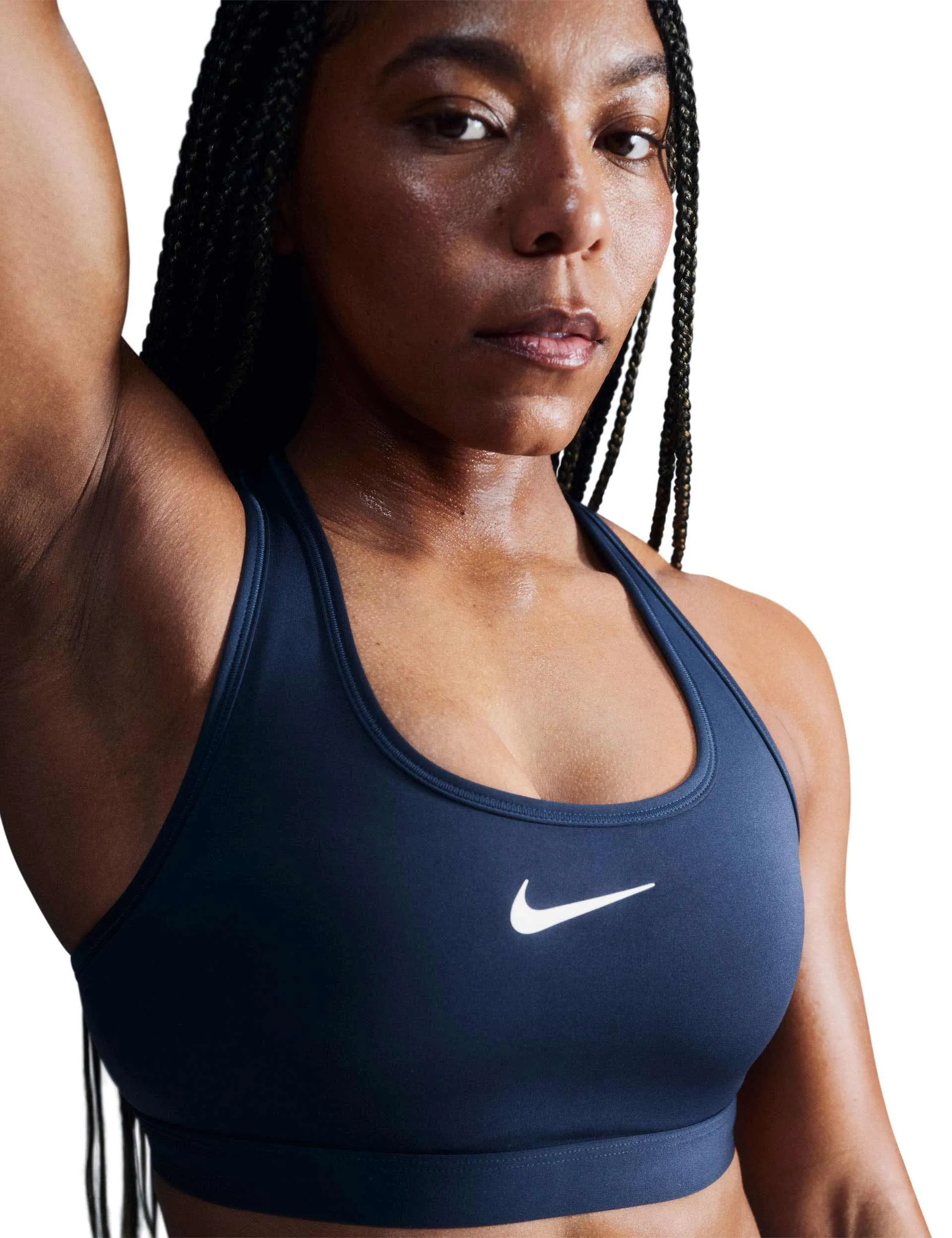 Swoosh Medium Support Bra - Armoury Navy/White