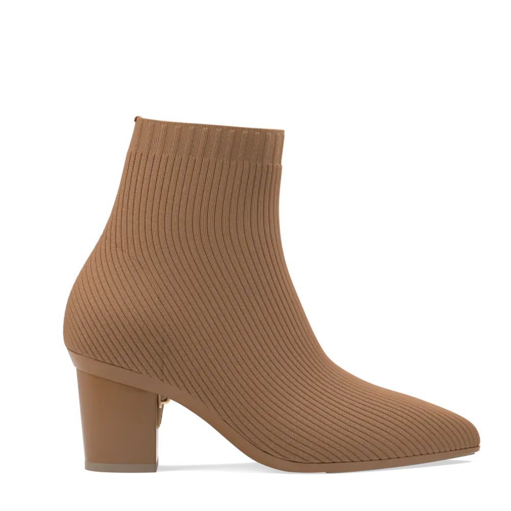 The Bootie - Whiskey Knit   Block Heel Kit 3 Whiskey - FINAL SALE