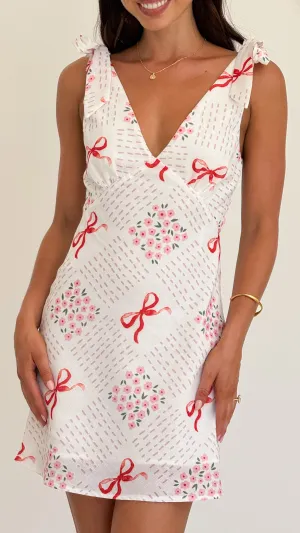 Tullie Mini Dress - Sweet Bow Pink