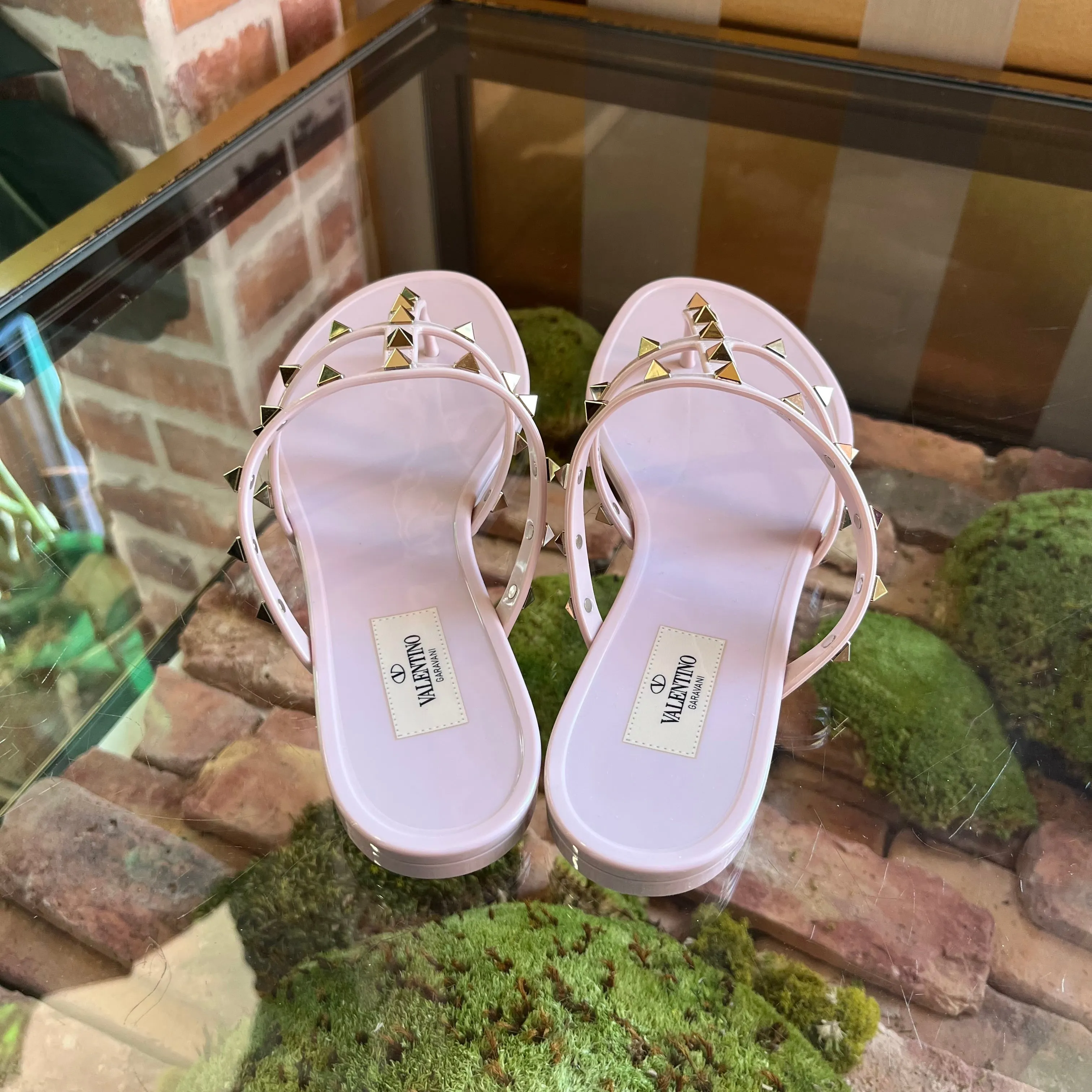 VALENTINO Pink Rockstud Sandals SZ41