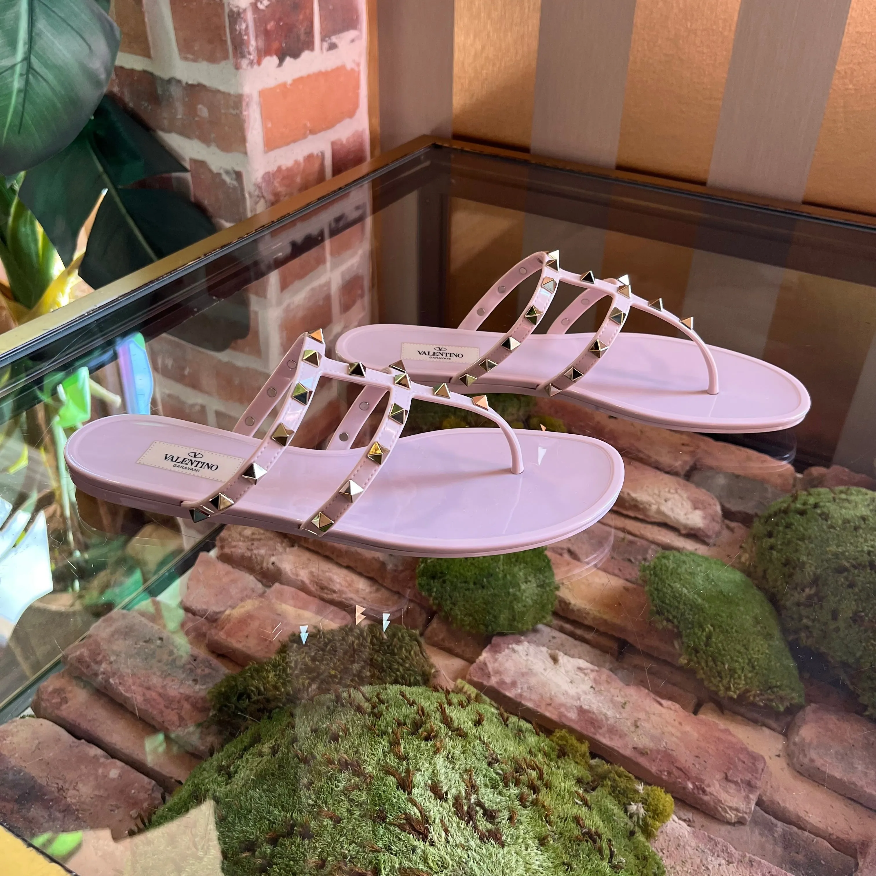 VALENTINO Pink Rockstud Sandals SZ41