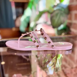 VALENTINO Pink Rockstud Sandals SZ41