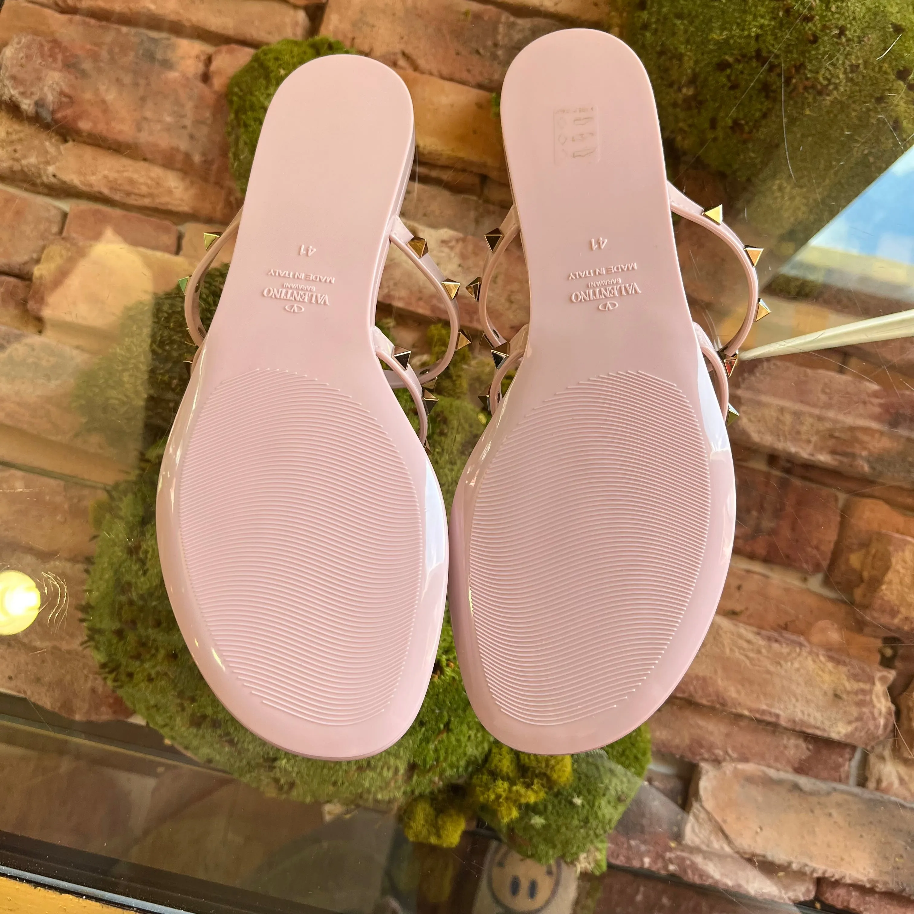 VALENTINO Pink Rockstud Sandals SZ41