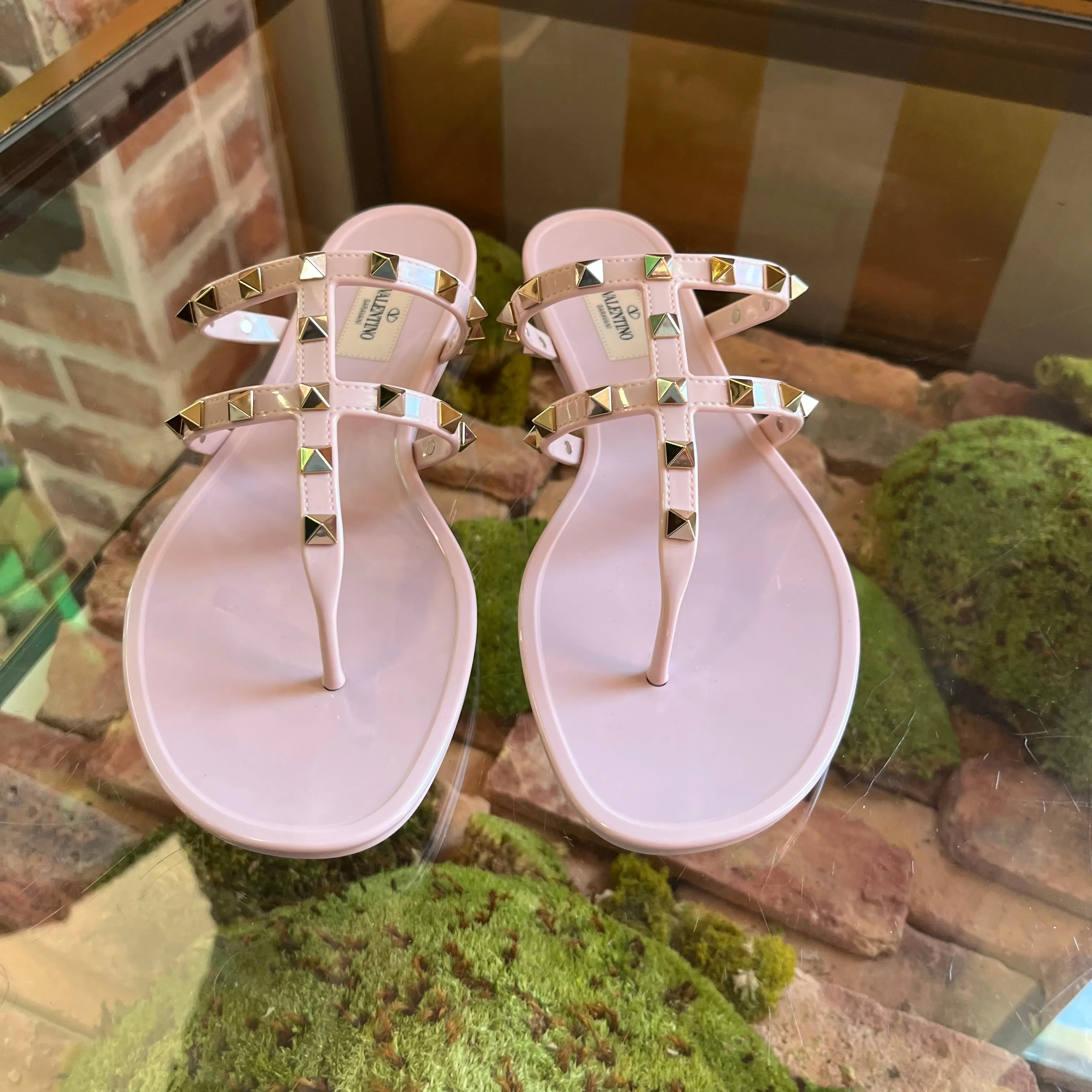 VALENTINO Pink Rockstud Sandals SZ41