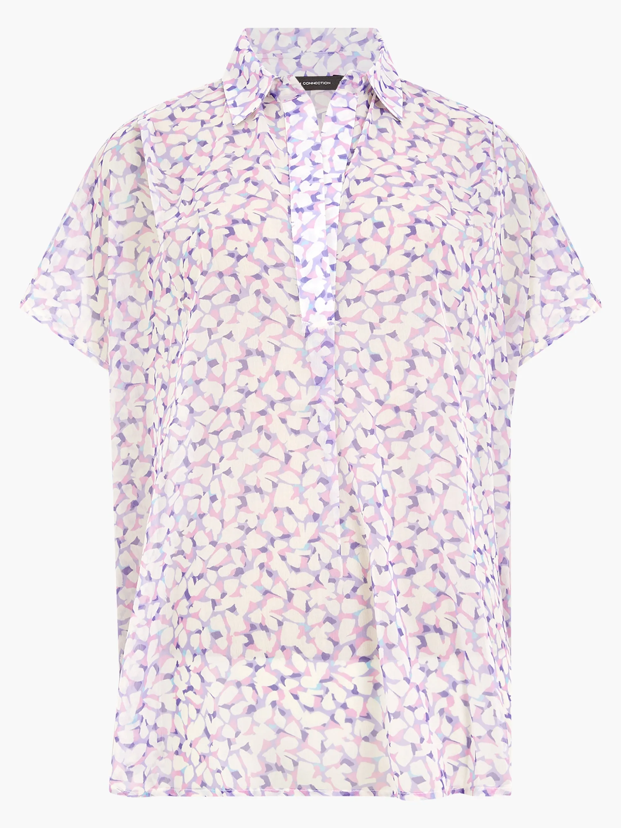 Vee Collar Print Popover Shirt