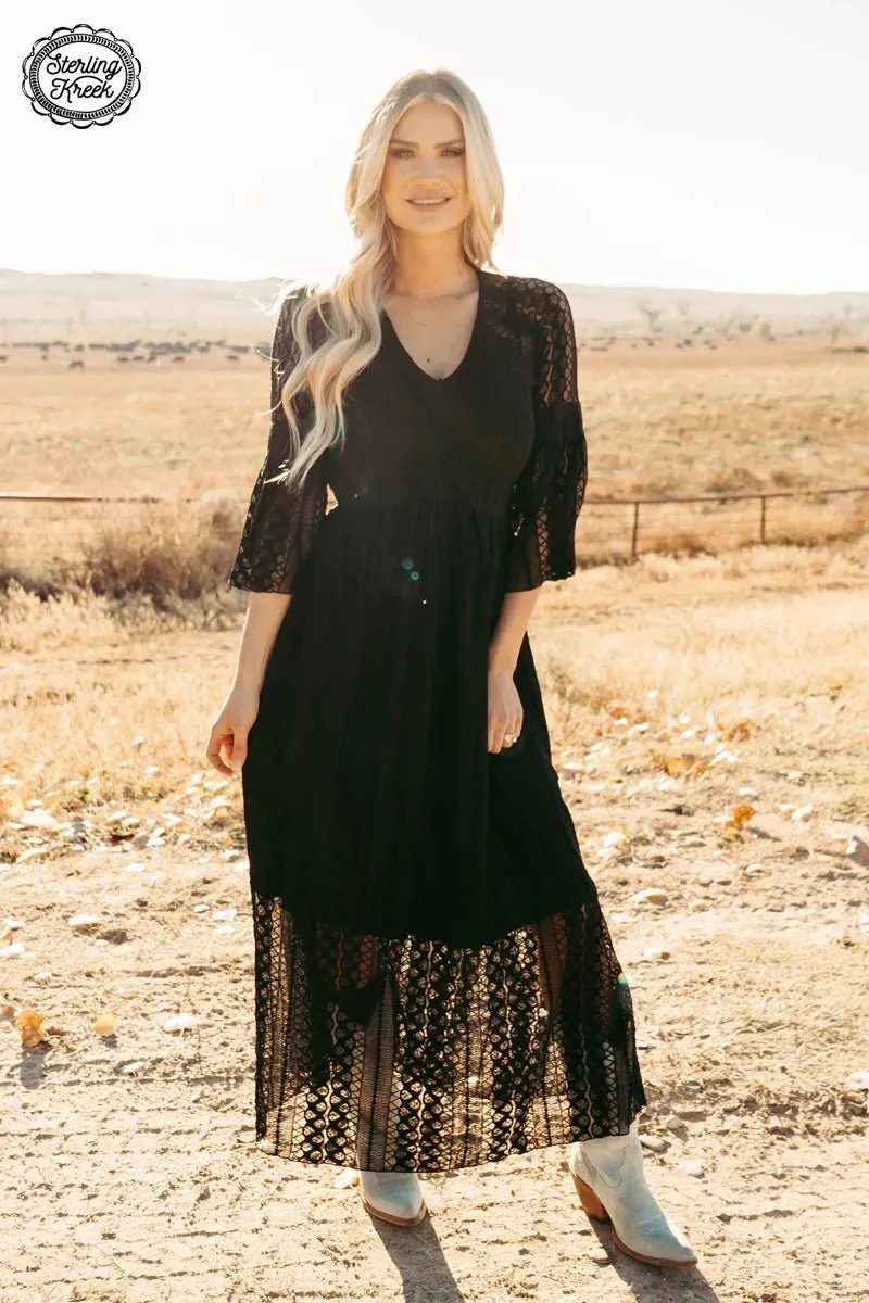 Victorian Lace Black Maxi Dress*