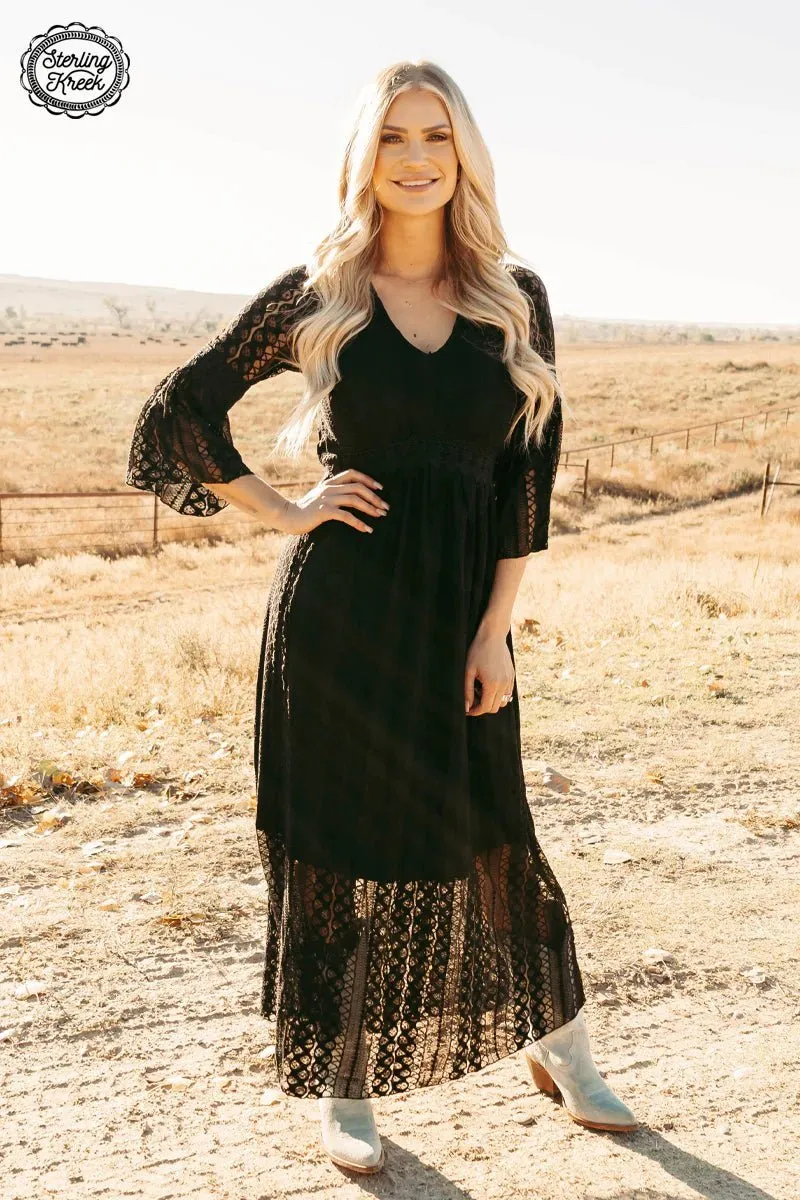 Victorian Lace Black Maxi Dress*