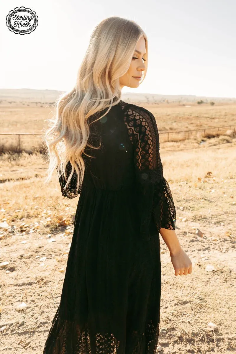 Victorian Lace Black Maxi Dress*