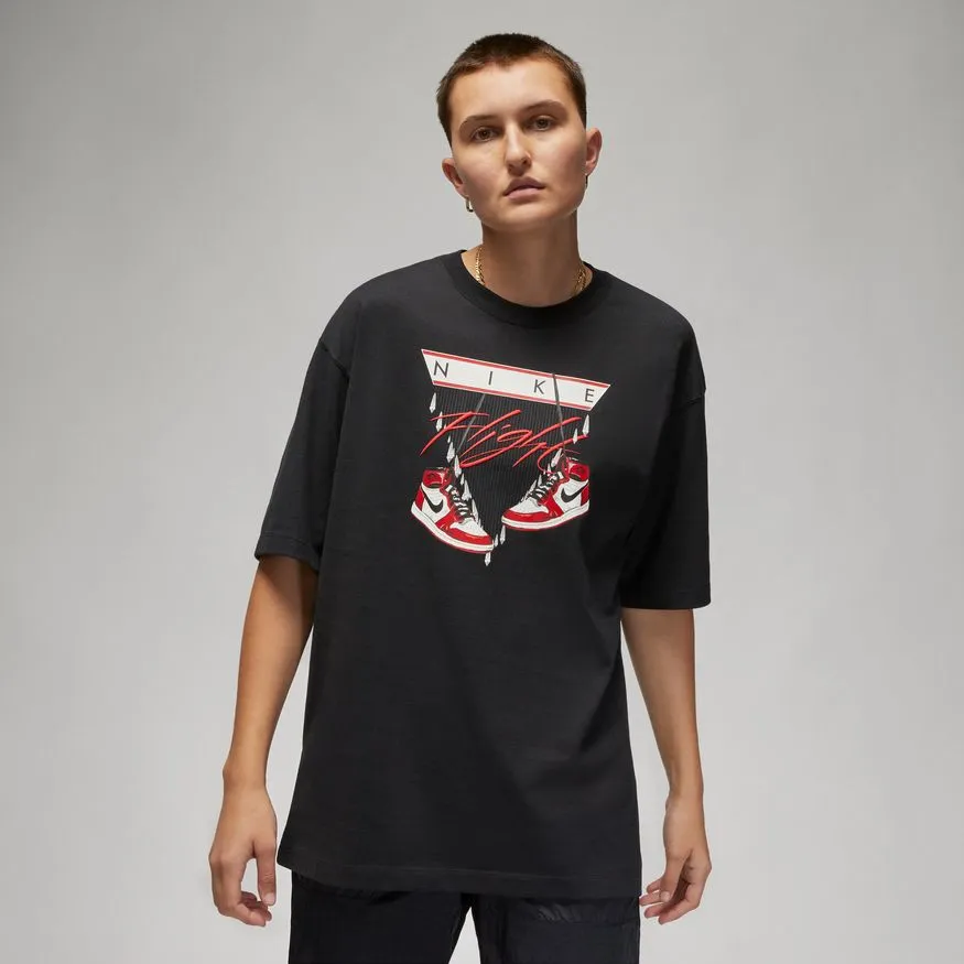 W OVERSIZED FLIGHT T SHIRT BLACK