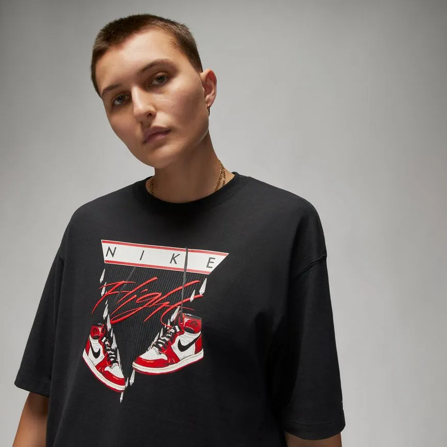 W OVERSIZED FLIGHT T SHIRT BLACK