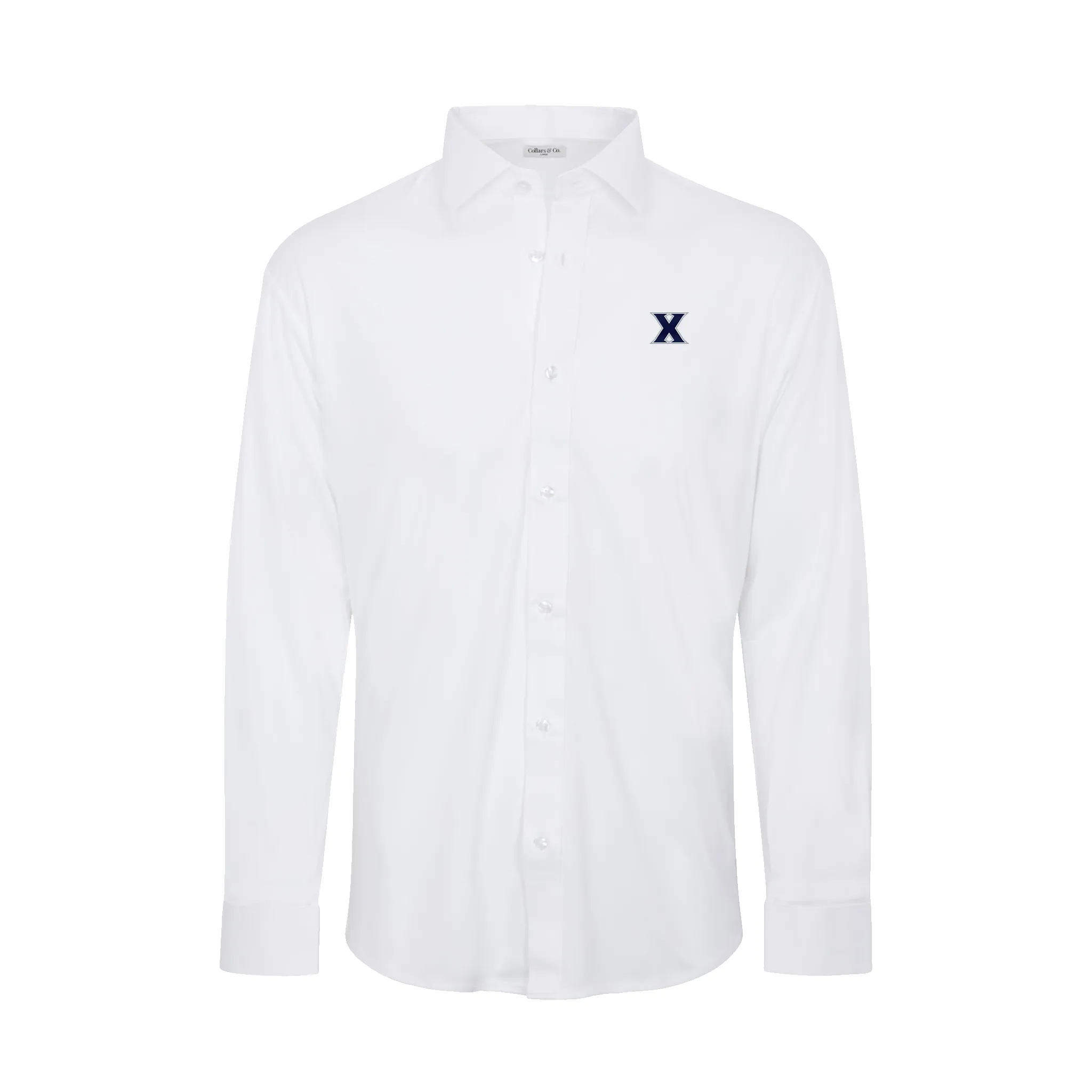 Xavier Quattro Flex Dress Shirt with Semi-Spread Collar White